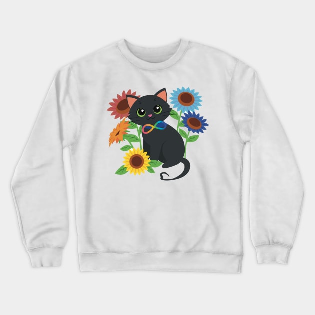 AutistiCat Crewneck Sweatshirt by aandikdony